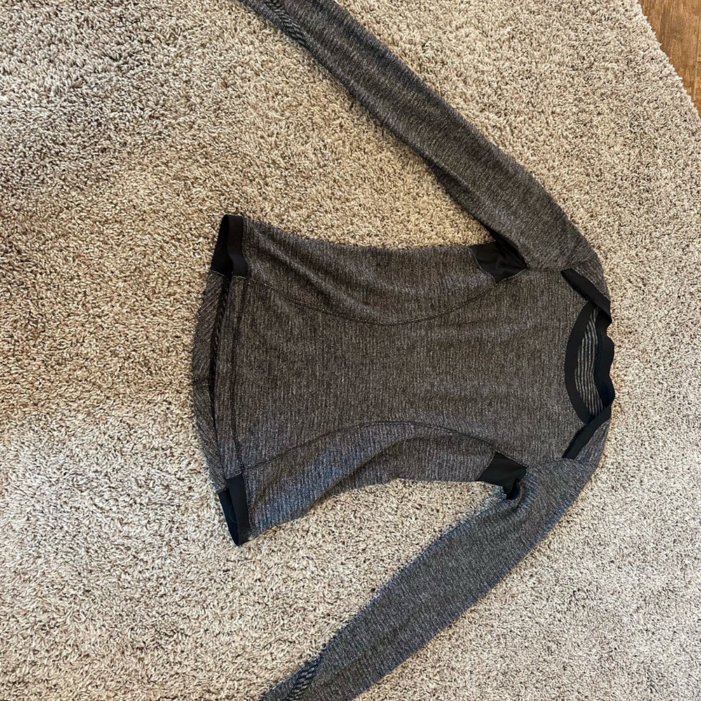 Lululemon Base Runner Long Sleeve Shirt Mini Check Pique Black Activewear